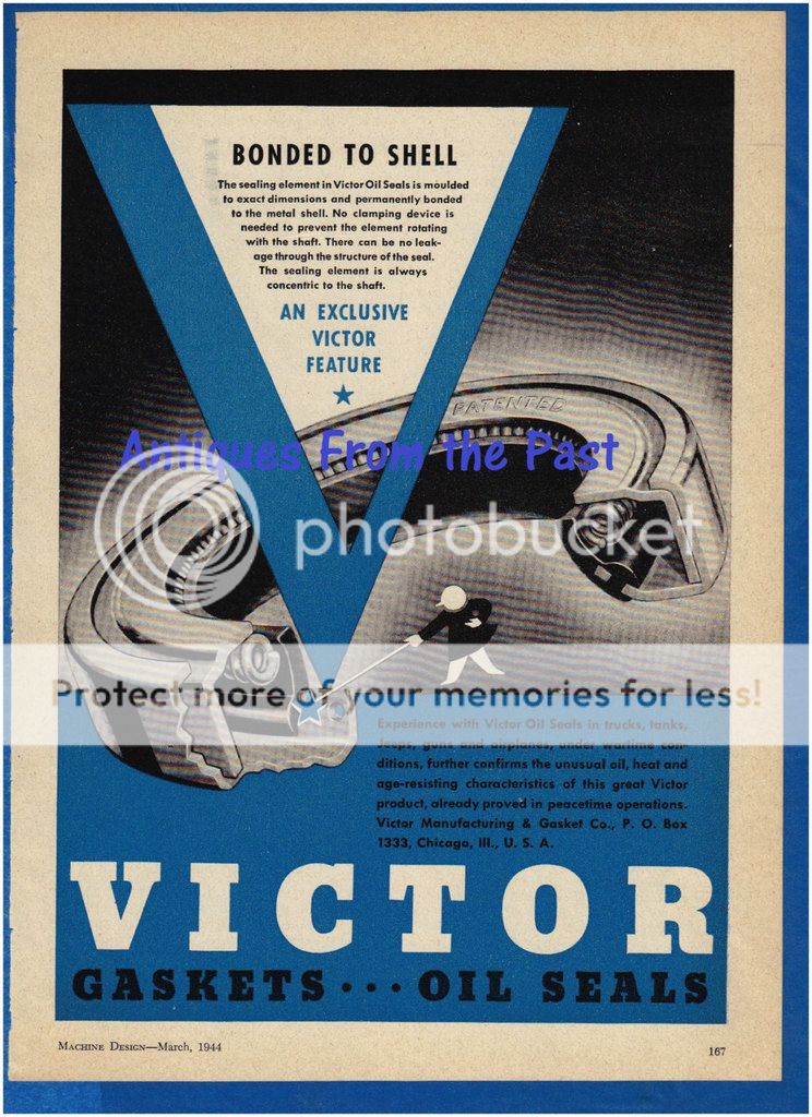 Antique Machinery and History Obsolete Victor oil seals cross